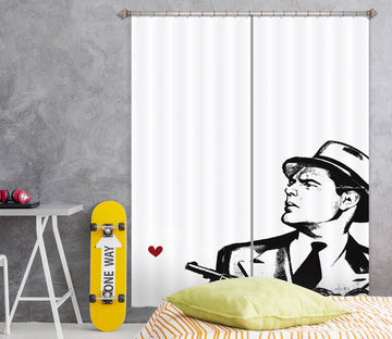3D Man Heart 1036 Boris Draschoff Curtain Curtains Drapes