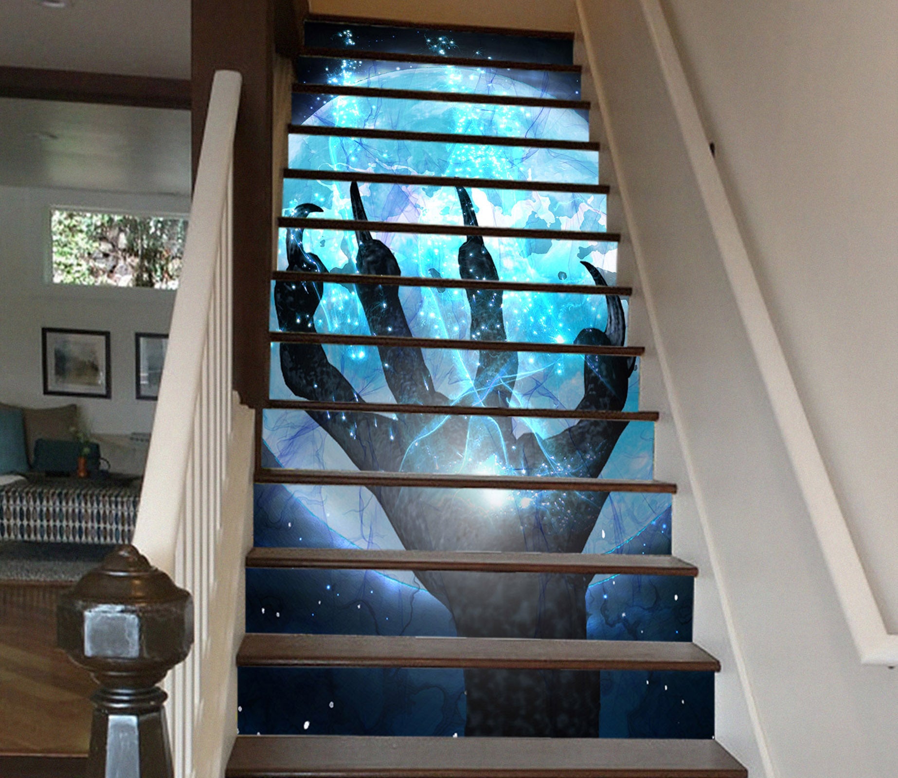3D Ghost Hand Of Moonlight 645 Stair Risers