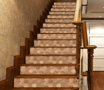 3D Honeycomb Wood Grain 884 Marble Tile Texture Stair Risers Wallpaper AJ Wallpaper 