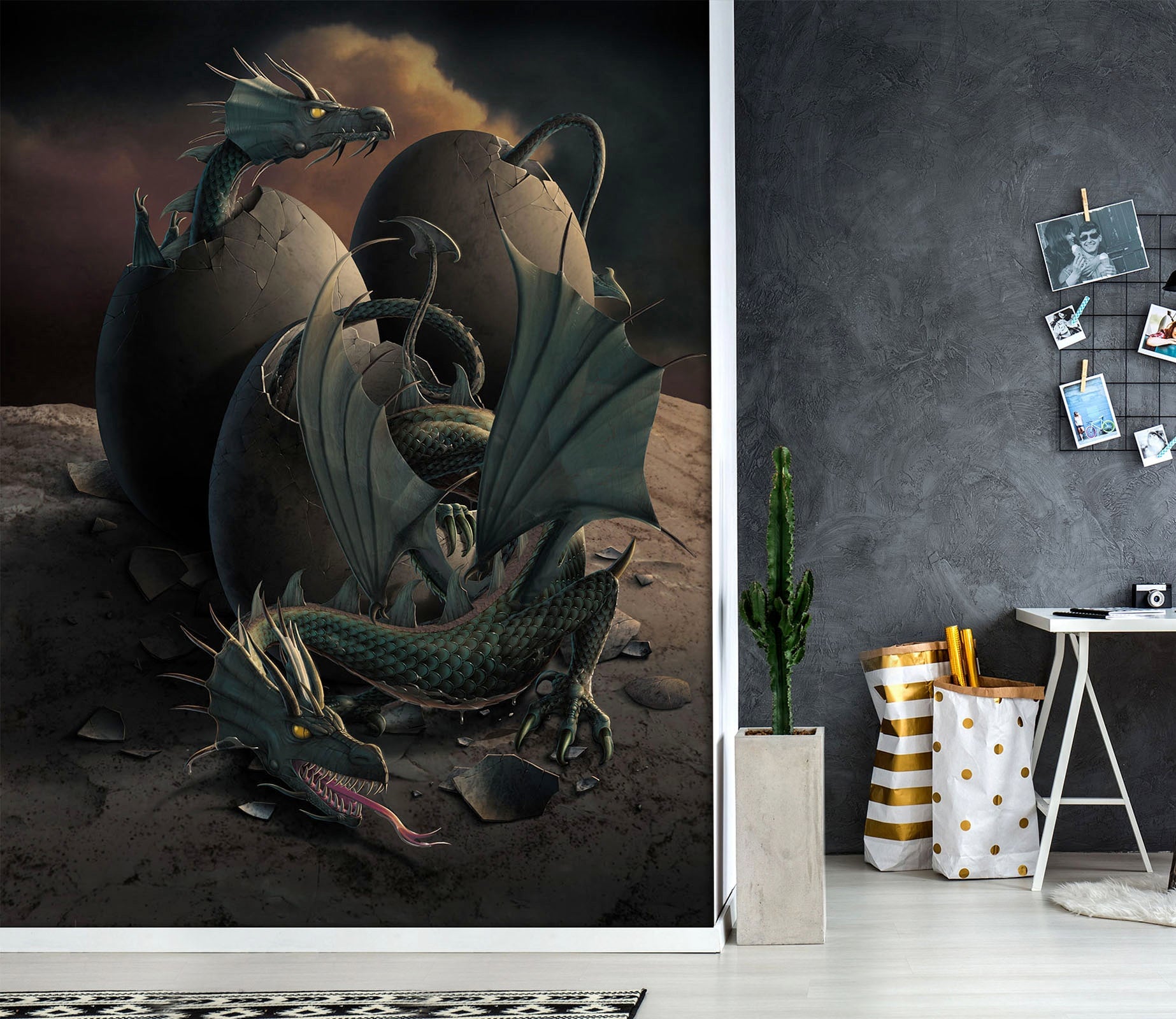 3D Dragon Offspring 1509 Wall Murals Exclusive Designer Vincent Wallpaper AJ Wallpaper 