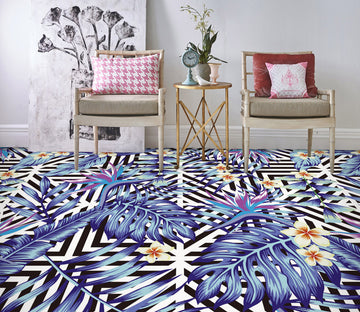 3D Blue Leaf Painting 1233 Floor Mural  Wallpaper Murals Self-Adhesive Removable Print Epoxy