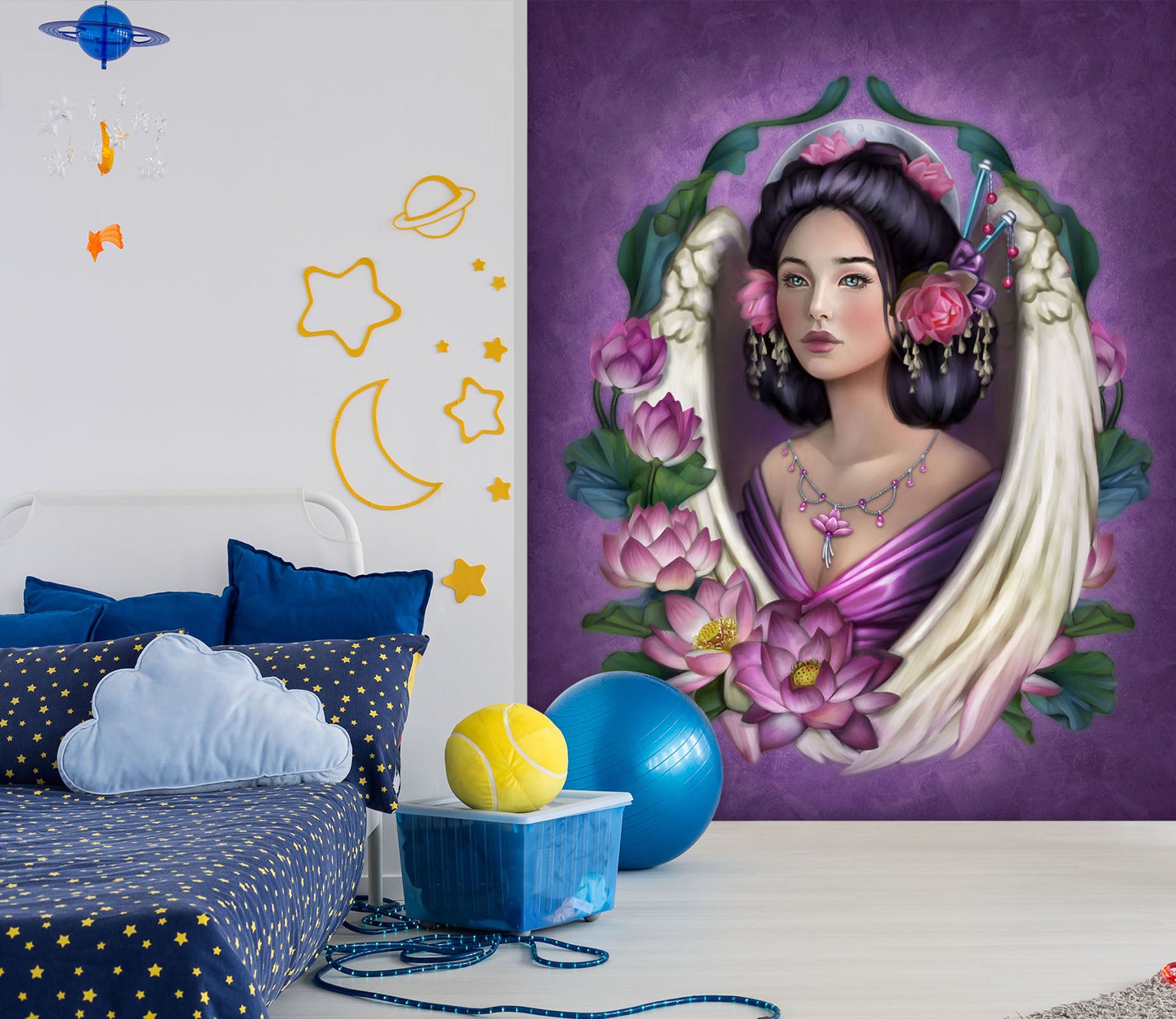 3D Lotus Woman 8797 Brigid Ashwood Wall Mural Wall Murals