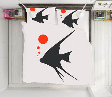 3D Black Fish 116 Boris Draschoff Bedding Bed Pillowcases Quilt