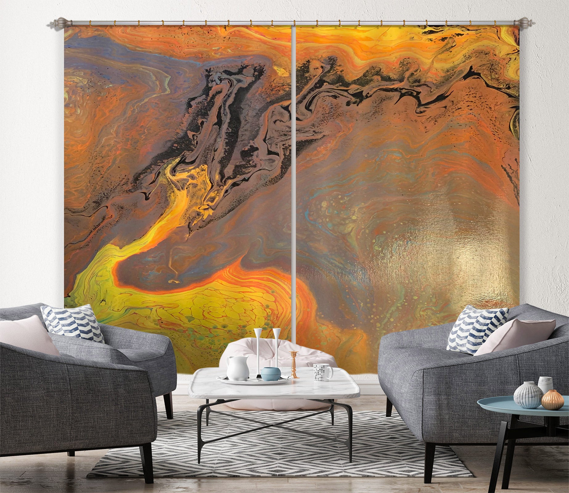 3D Gold Texture 8150 Valerie Latrice Curtain Curtains Drapes
