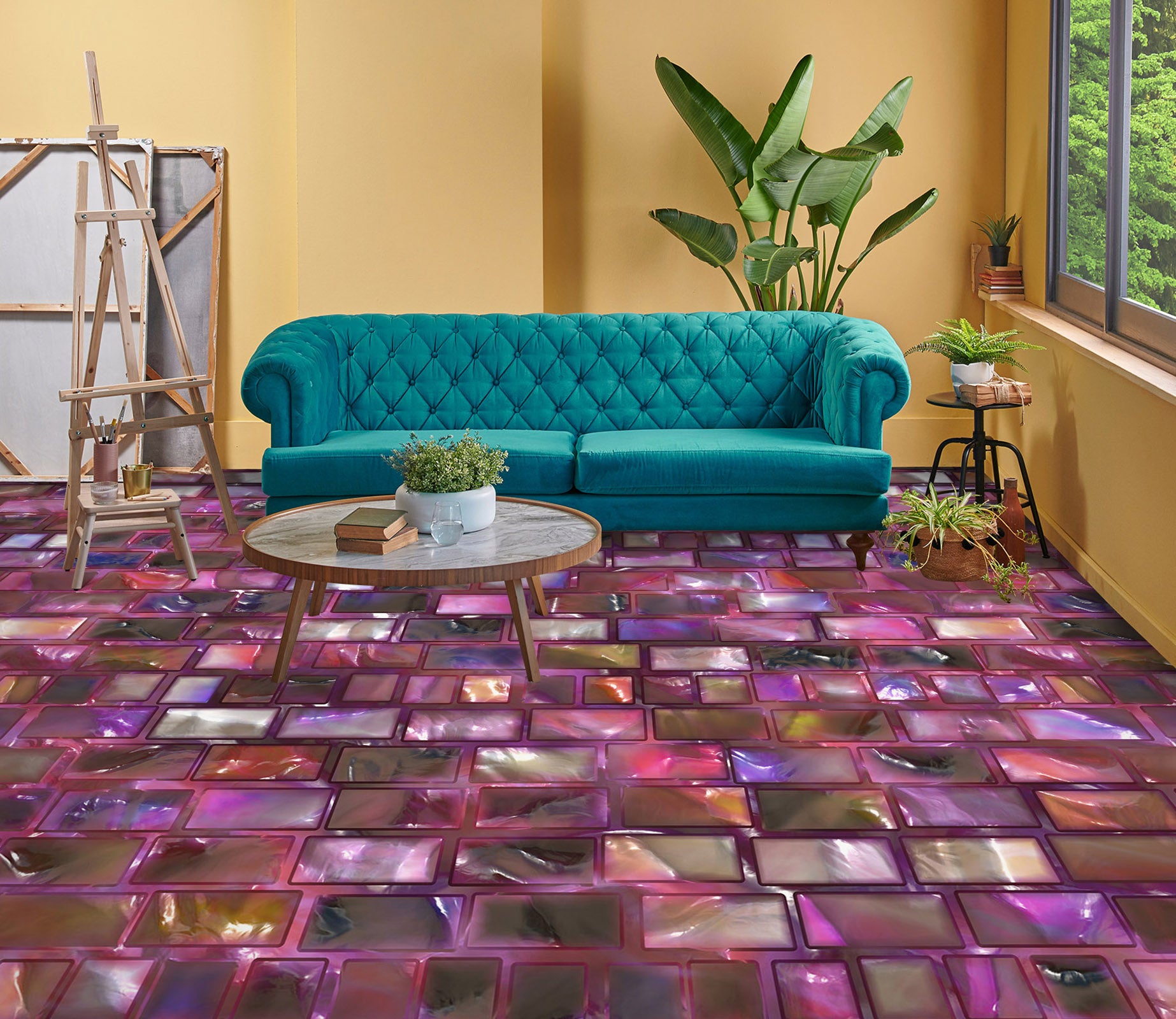 3D Purple Rectangles 1501 Floor Mural  Wallpaper Murals Self-Adhesive Removable Print Epoxy