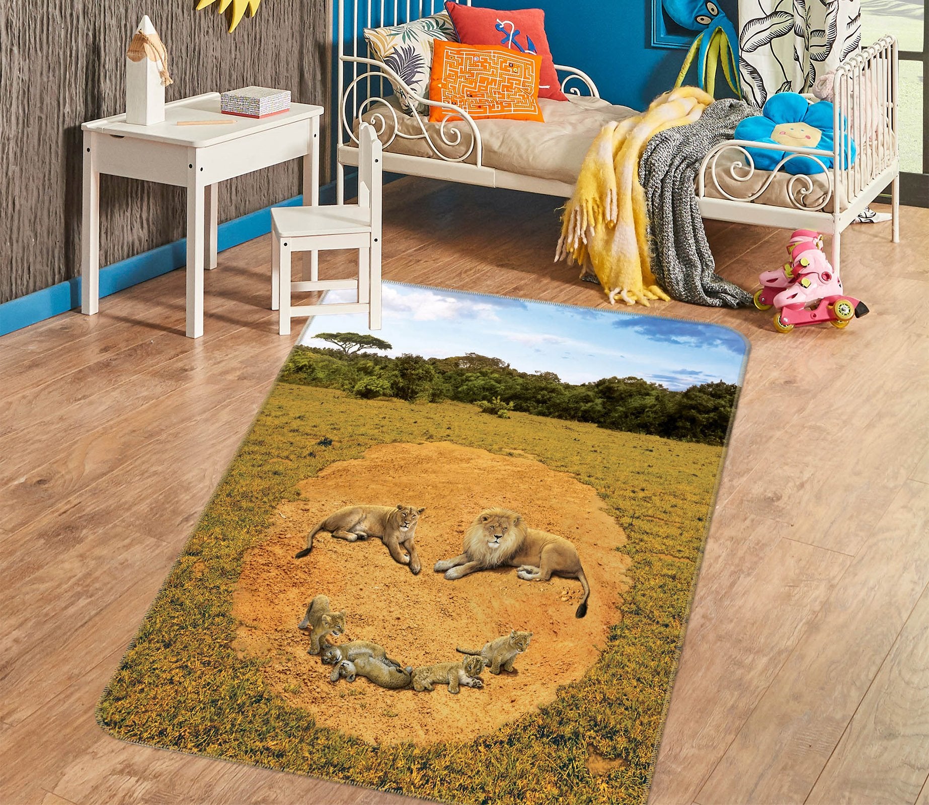 3D A Lion's Happiness Def 1092 Vincent Hie Rug Non Slip Rug Mat Mat AJ Creativity Home 