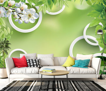 3D Green Leaf 1496 Wall Murals