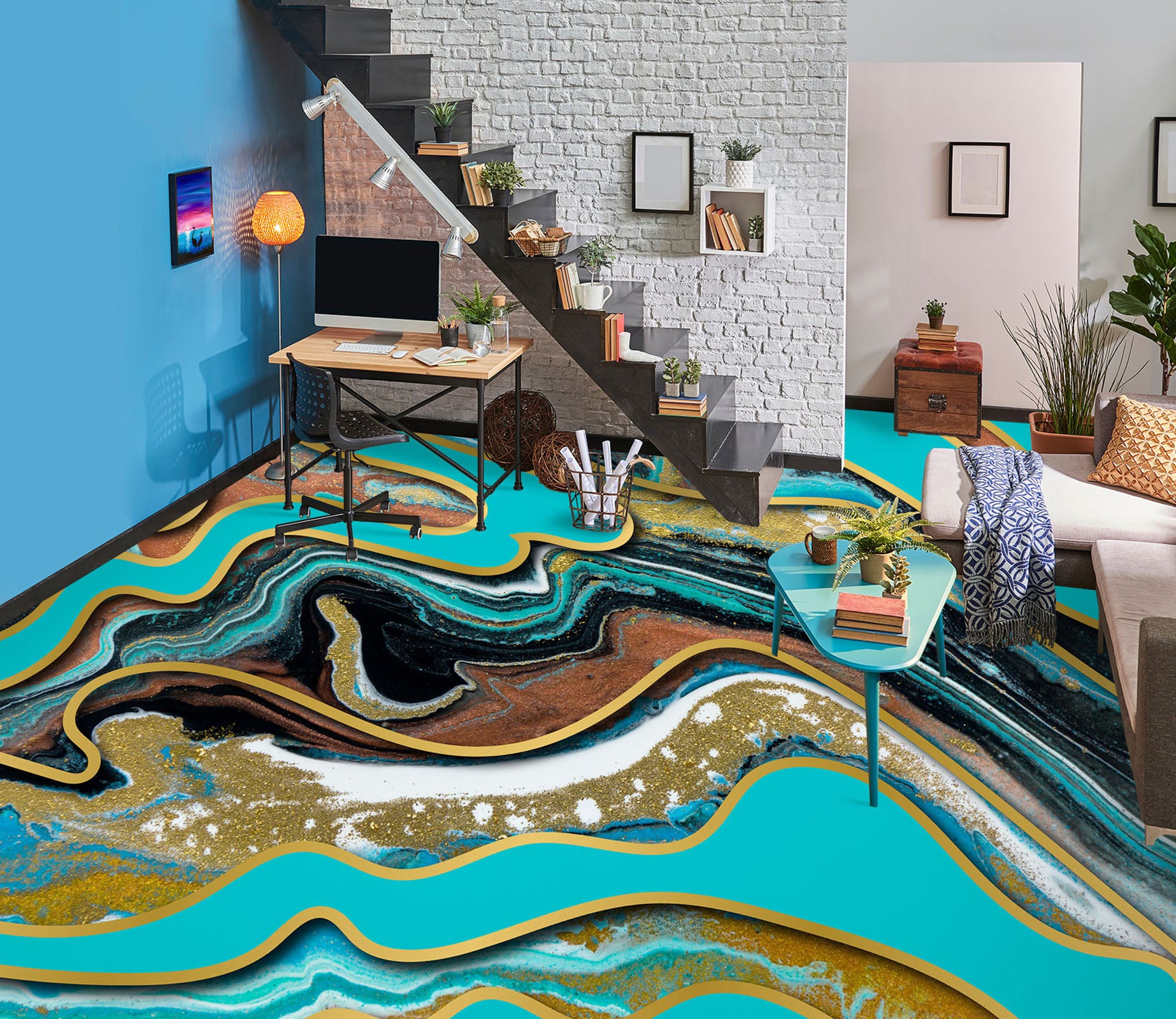 3D Strange Texture 921 Floor Mural  Wallpaper Murals Rug & Mat Print Epoxy waterproof bath floor