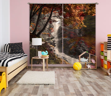 3D Forest Waterfall 140 Marco Carmassi Curtain Curtains Drapes