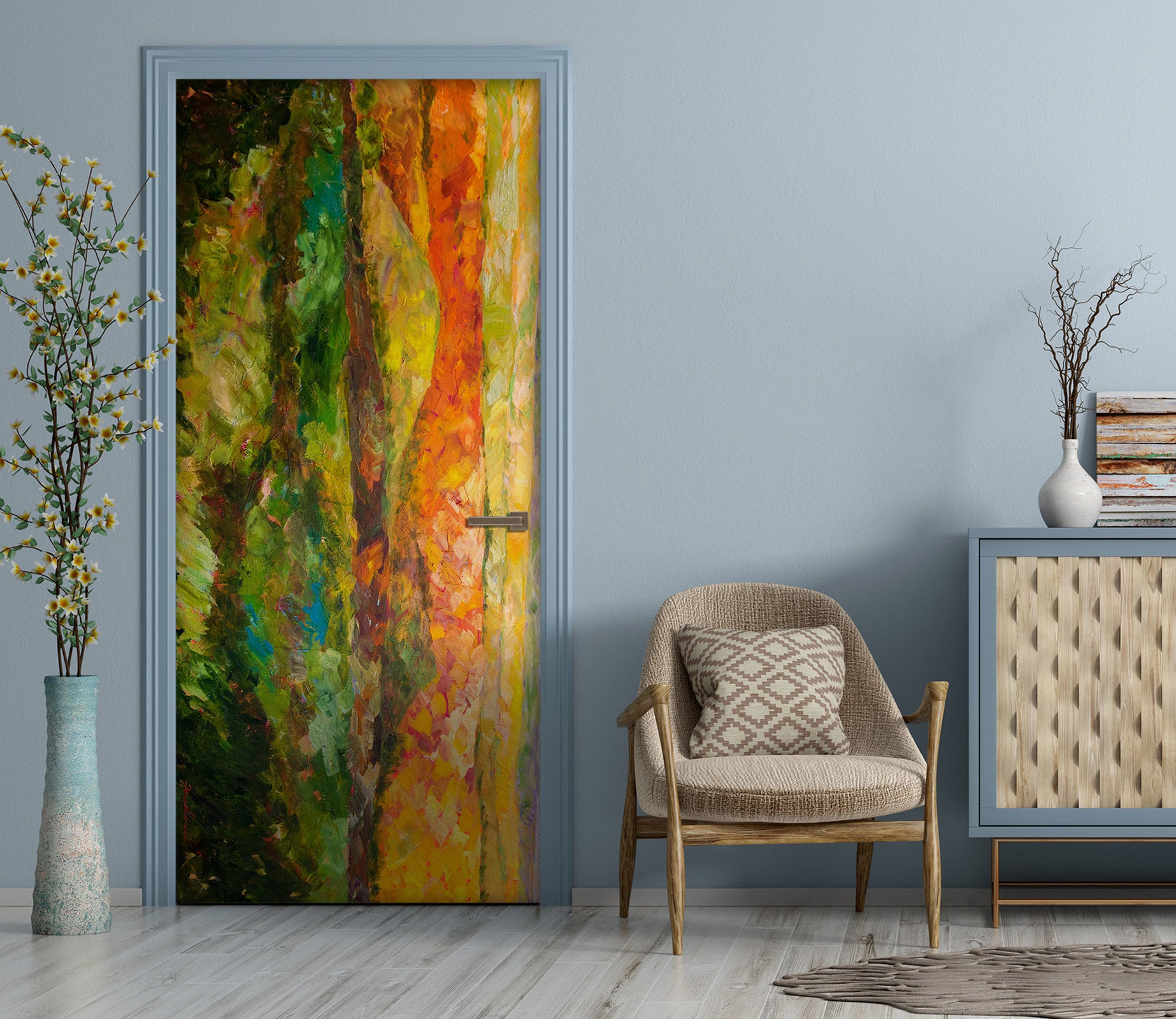 3D Yellow Green Texture 10126 Allan P. Friedlander Door Mural