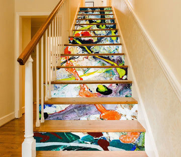 3D Interlaced Color Oil Painting 319 Stair Risers