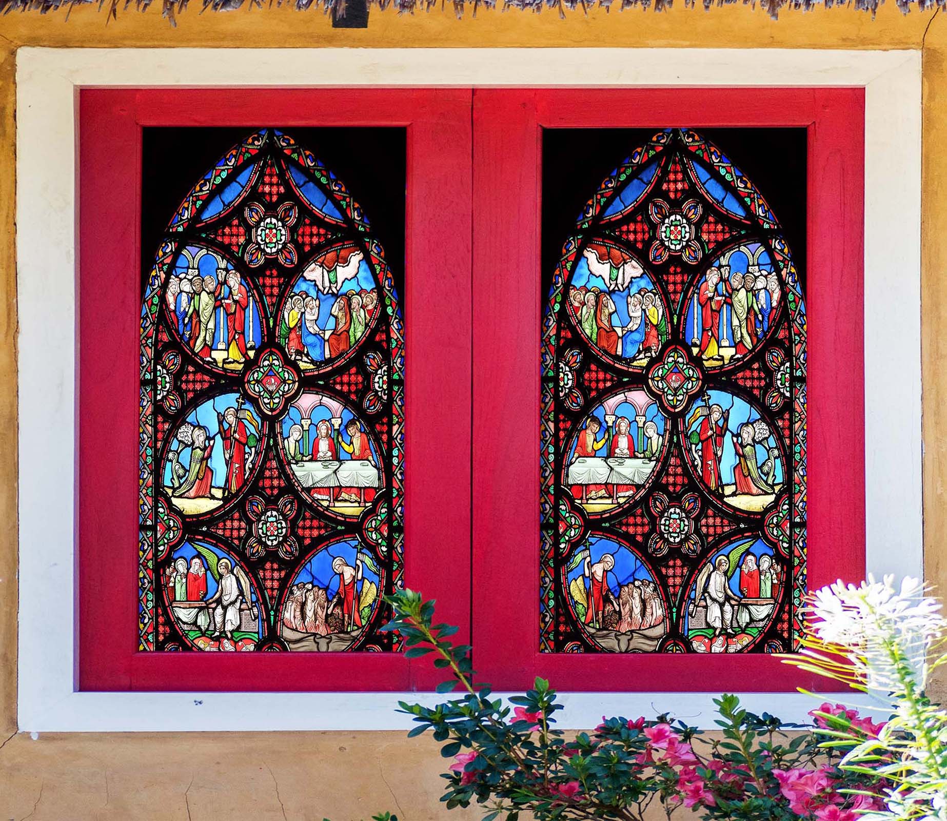 3D Church Belief 414 Window Film Print Sticker Cling Stained Glass UV Block