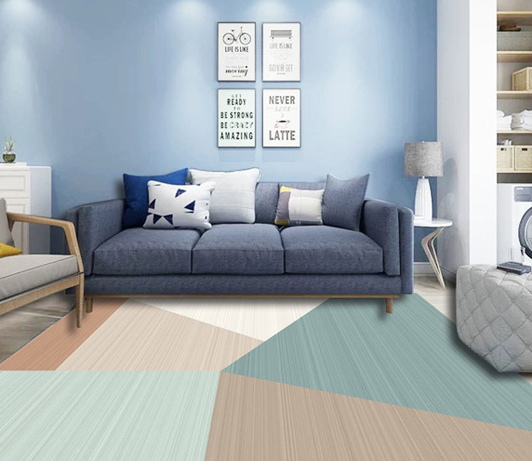 3D Color Geometry WG474 Non Slip Rug Mat Mat AJ Creativity Home 