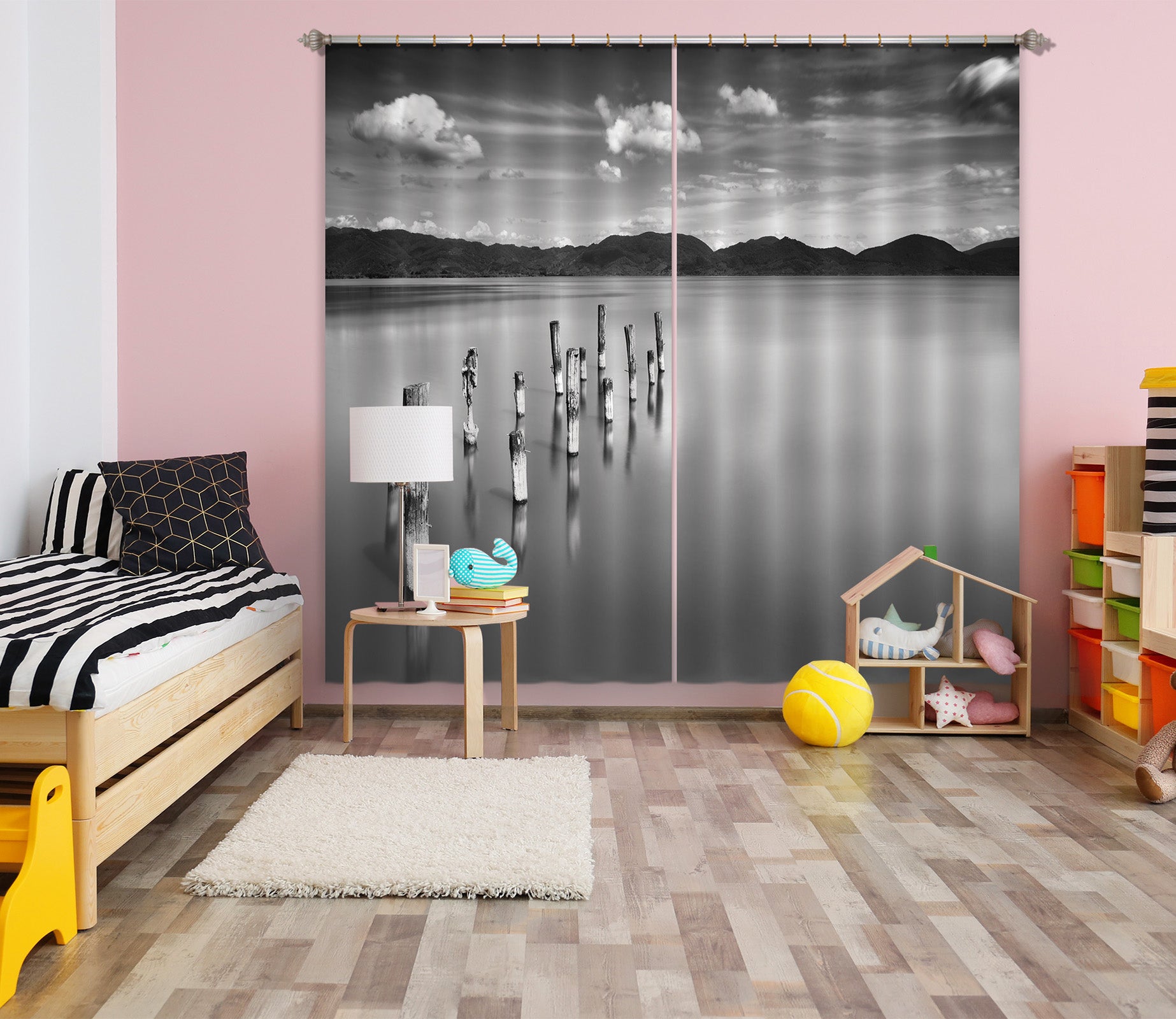 3D Grey Water Stream 162 Marco Carmassi Curtain Curtains Drapes