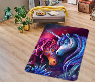3D Snuggle Each Other 3030 Rose Catherine Khan Rug Non Slip Rug Mat