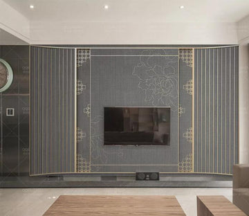 3D Gray Lines WC241 Wall Murals