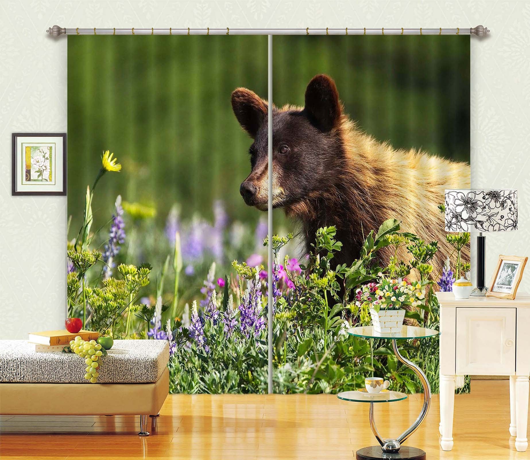 3D Bear Cub 044 Kathy Barefield Curtain Curtains Drapes Wallpaper AJ Wallpaper 