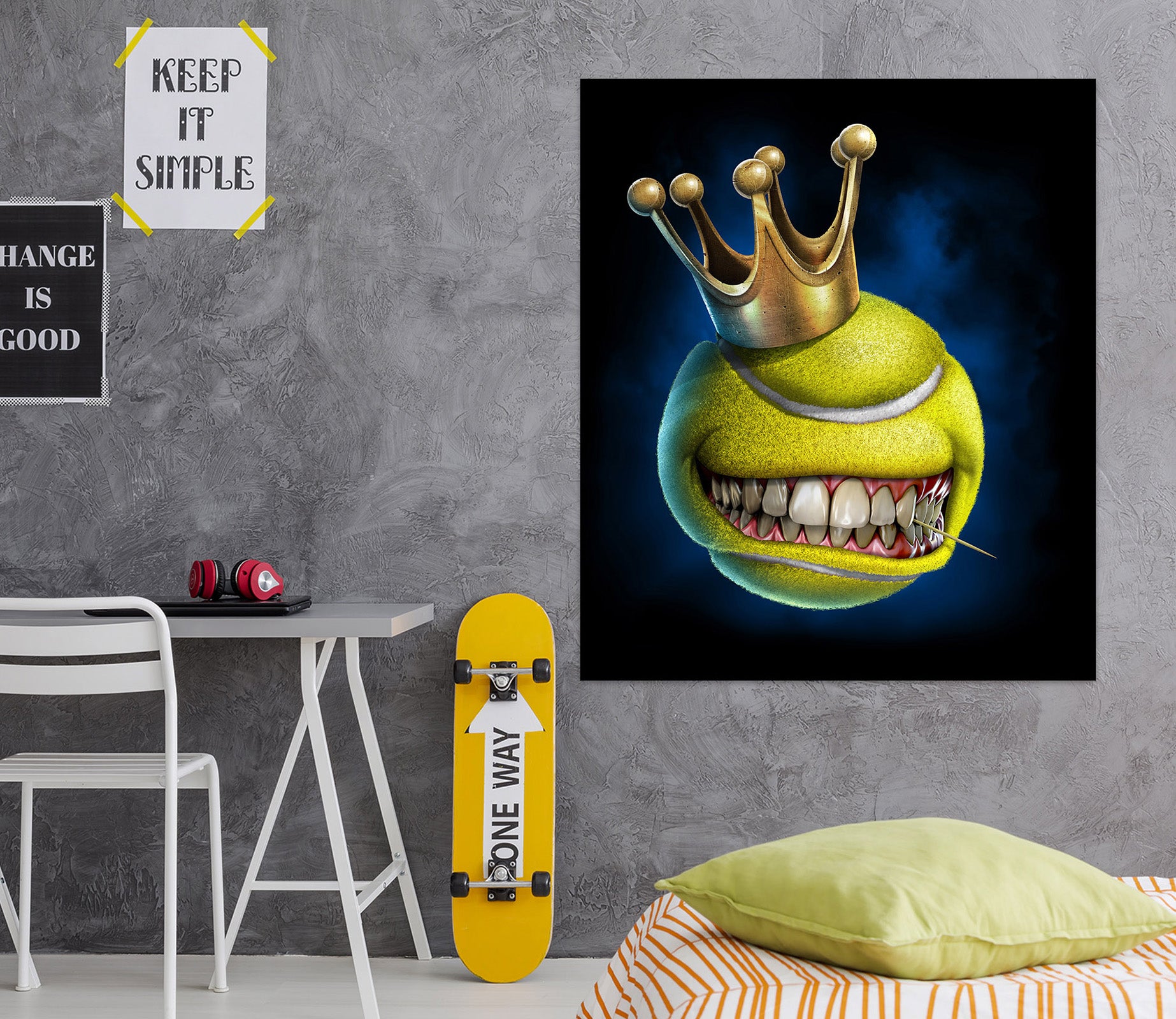 3D Crown Teeth Tennis 5109 Tom Wood Wall Sticker