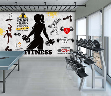 3D Lady Dumbbell 048 Wall Murals Wallpaper AJ Wallpaper 2 