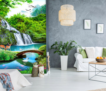 3D Forest Lake 1970 Wall Murals