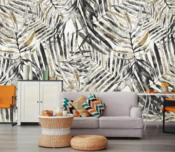 3D Ink Leaves 466 Wall Murals