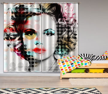 3D Star Red Lips 048 Curtains Drapes