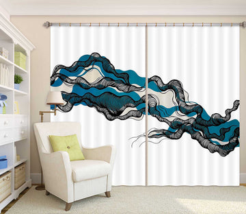 3D Blue Texture 378 Jacqueline Reynoso Curtain Curtains Drapes