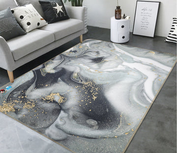 3D Gray Wavy Painting 60 Non Slip Rug Mat Mat AJ Creativity Home 