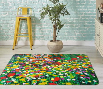 3D Floral Eruption 1002 Allan P. Friedlander Rug Non Slip Rug Mat
