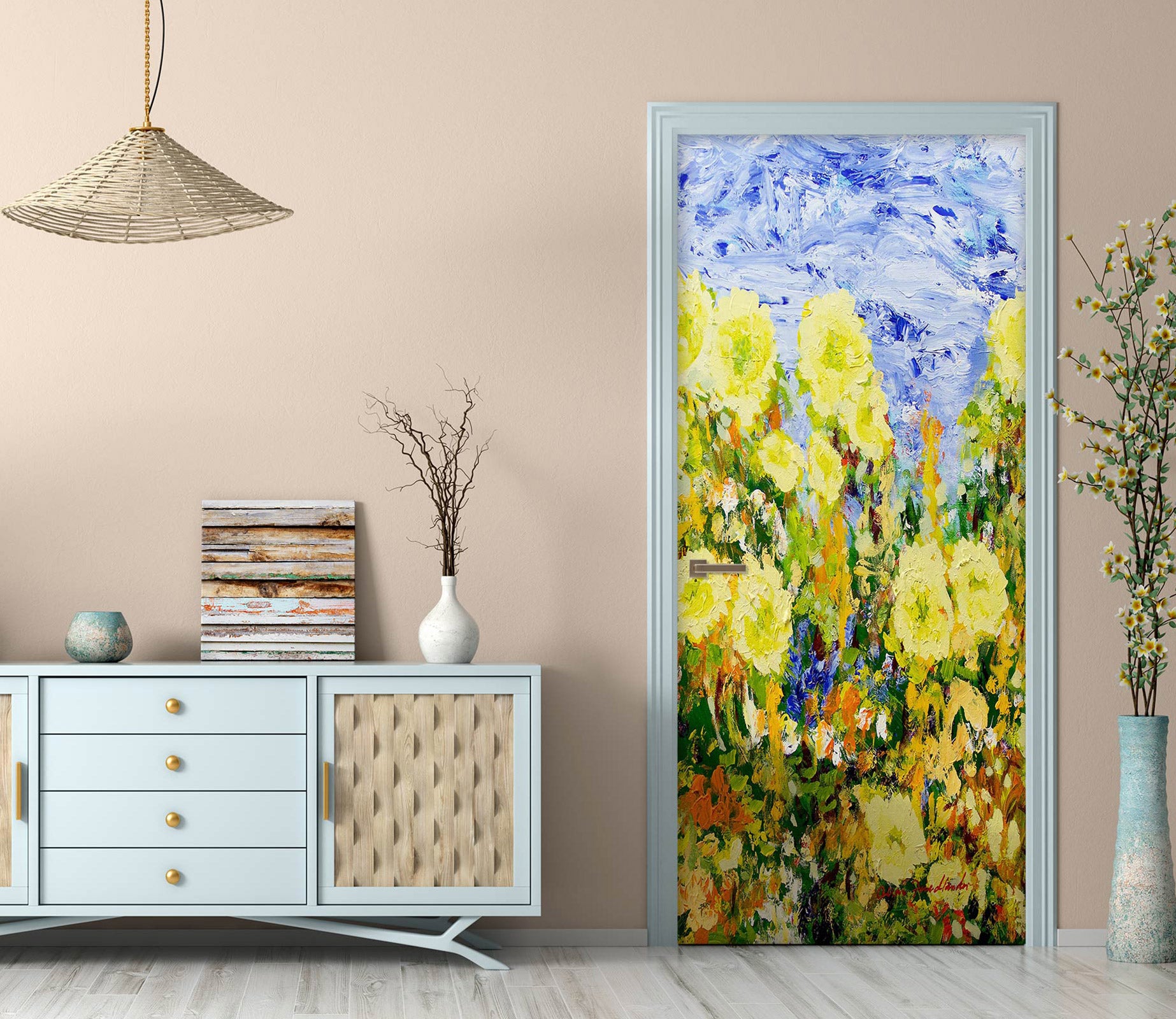 3D Yellow Flowers Painting 93203 Allan P. Friedlander Door Mural