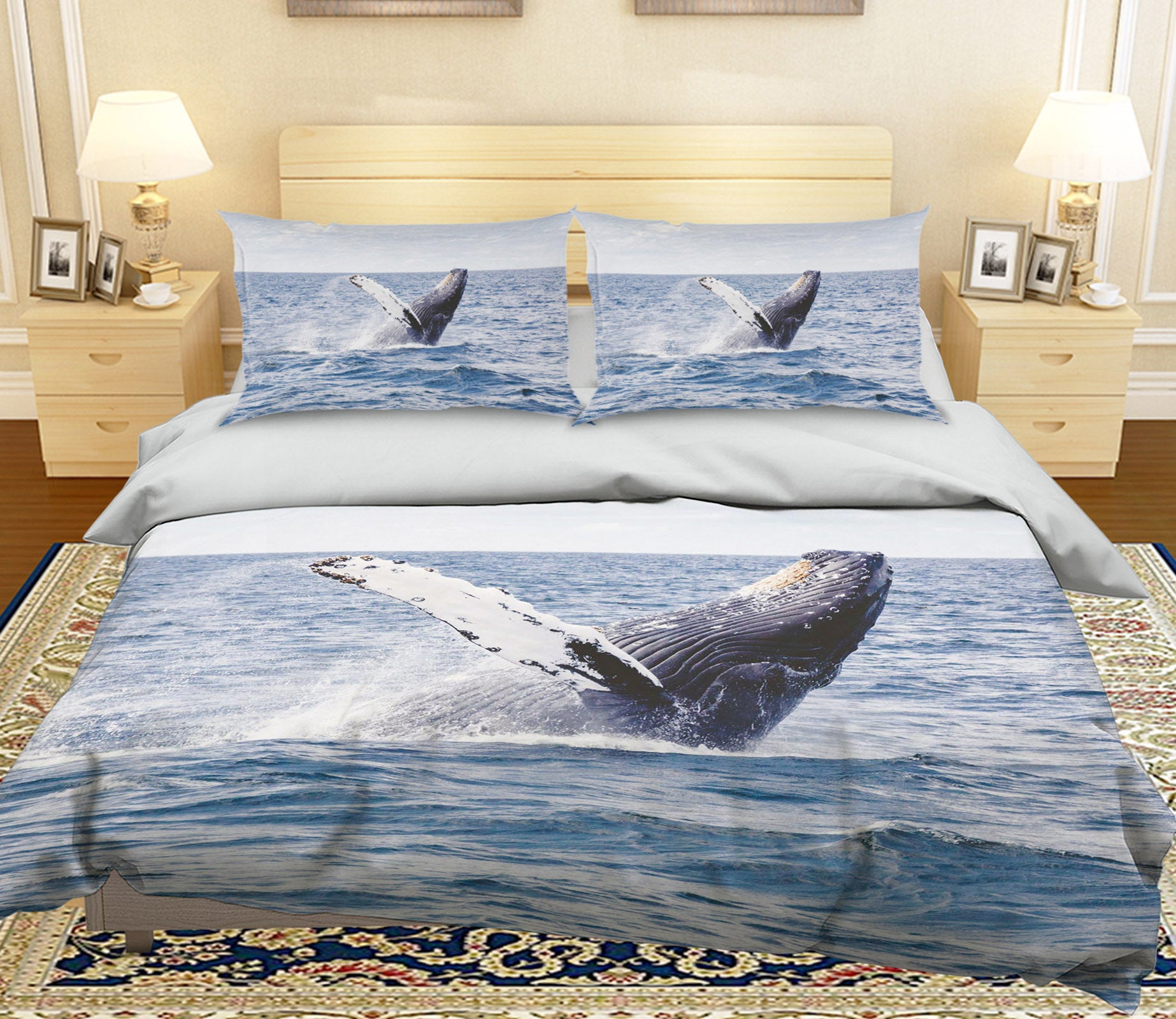 3D Sea Whale 070 Bed Pillowcases Quilt