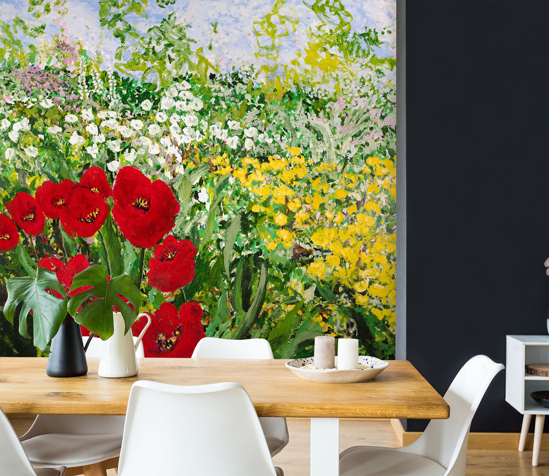 3D Colored Flowers 251 Allan P. Friedlander Wall Mural Wall Murals