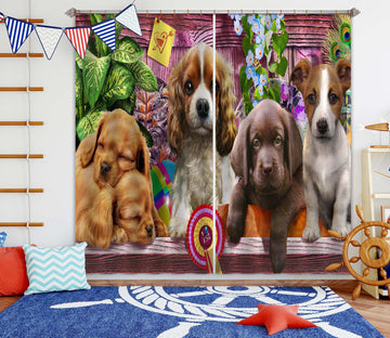 3D Cute Dog 046 Adrian Chesterman Curtain Curtains Drapes