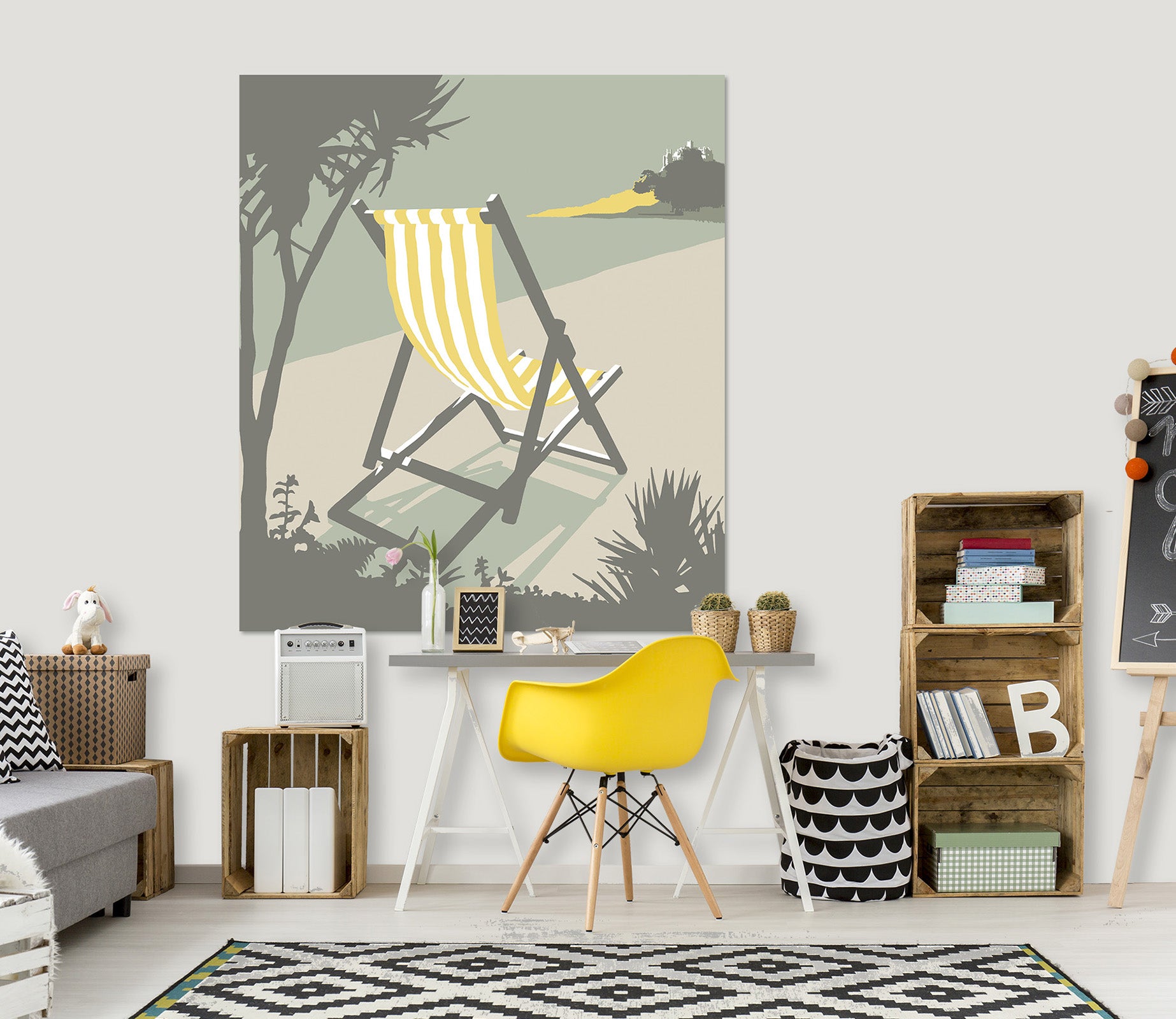 3D Marazion Deckchair 034 Steve Read Wall Sticker