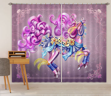 3D Purple Unicorn 115 Rose Catherine Khan Curtain Curtains Drapes