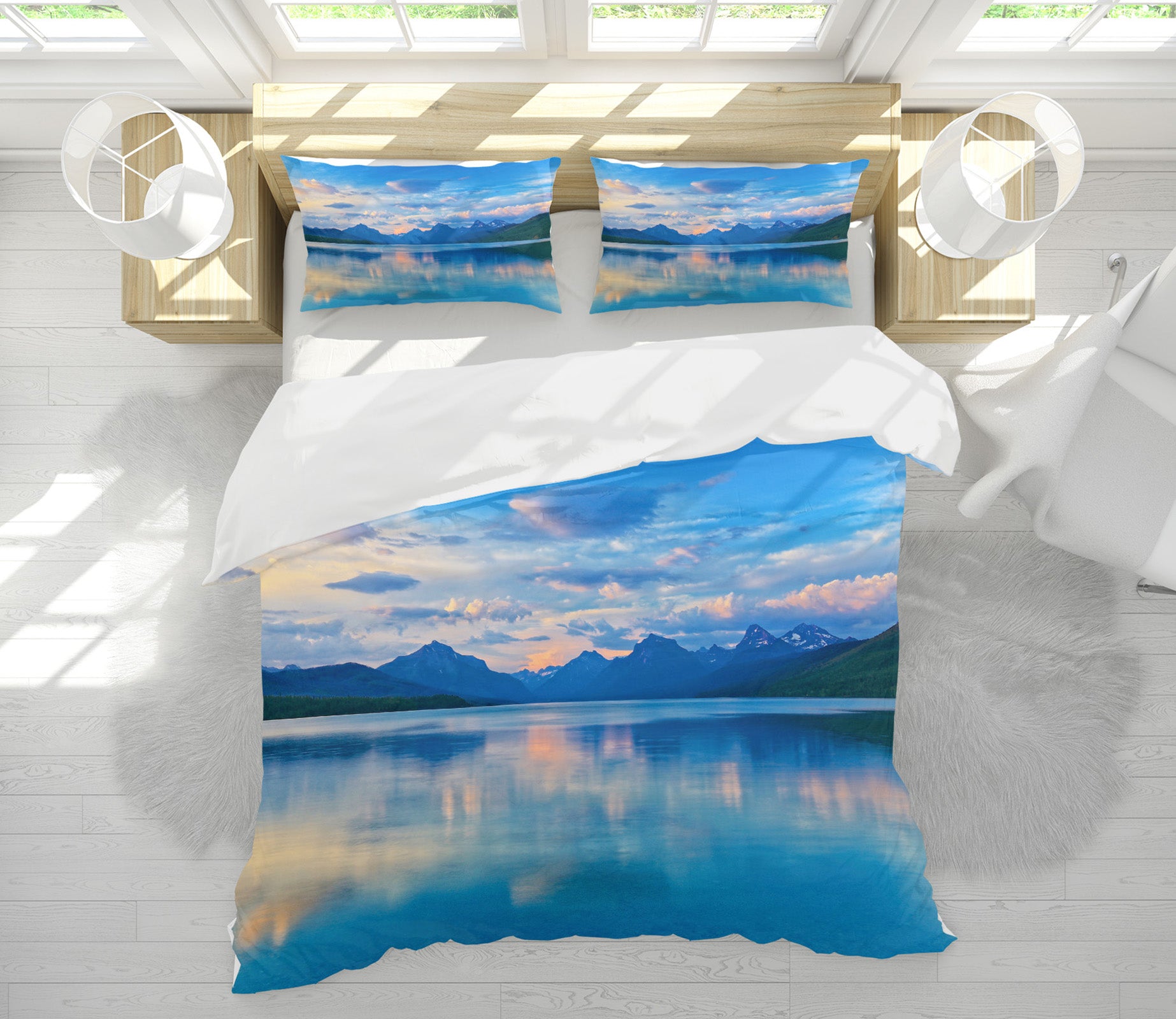 3D Lake Mountain Shadow 8680 Kathy Barefield Bedding Bed Pillowcases Quilt