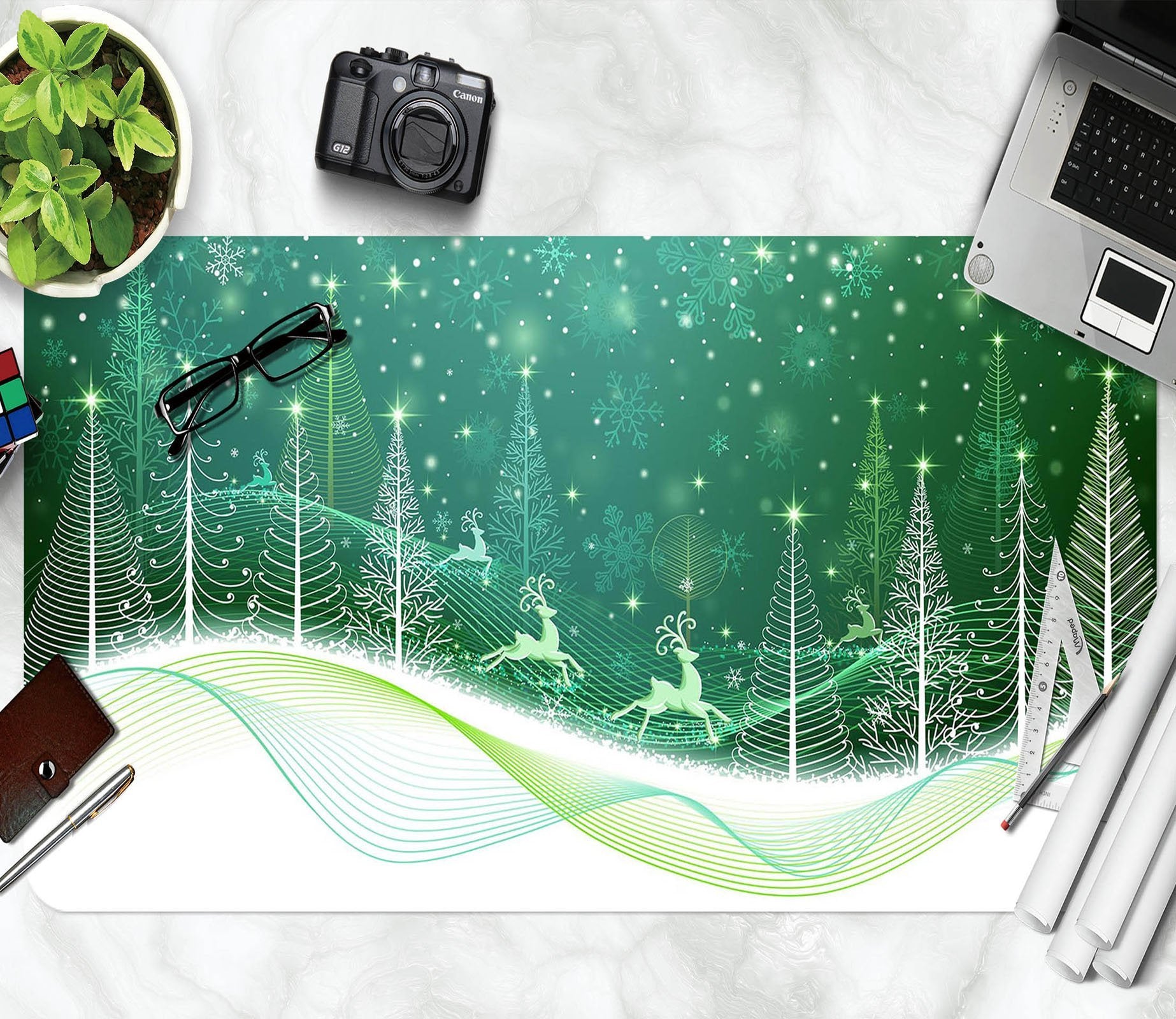 3D Hillside Wave 007 Desk Mat Mat AJ Creativity Home 