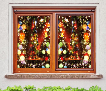 3D Color Ball Light Spot 30128 Christmas Window Film Print Sticker Cling Stained Glass Xmas