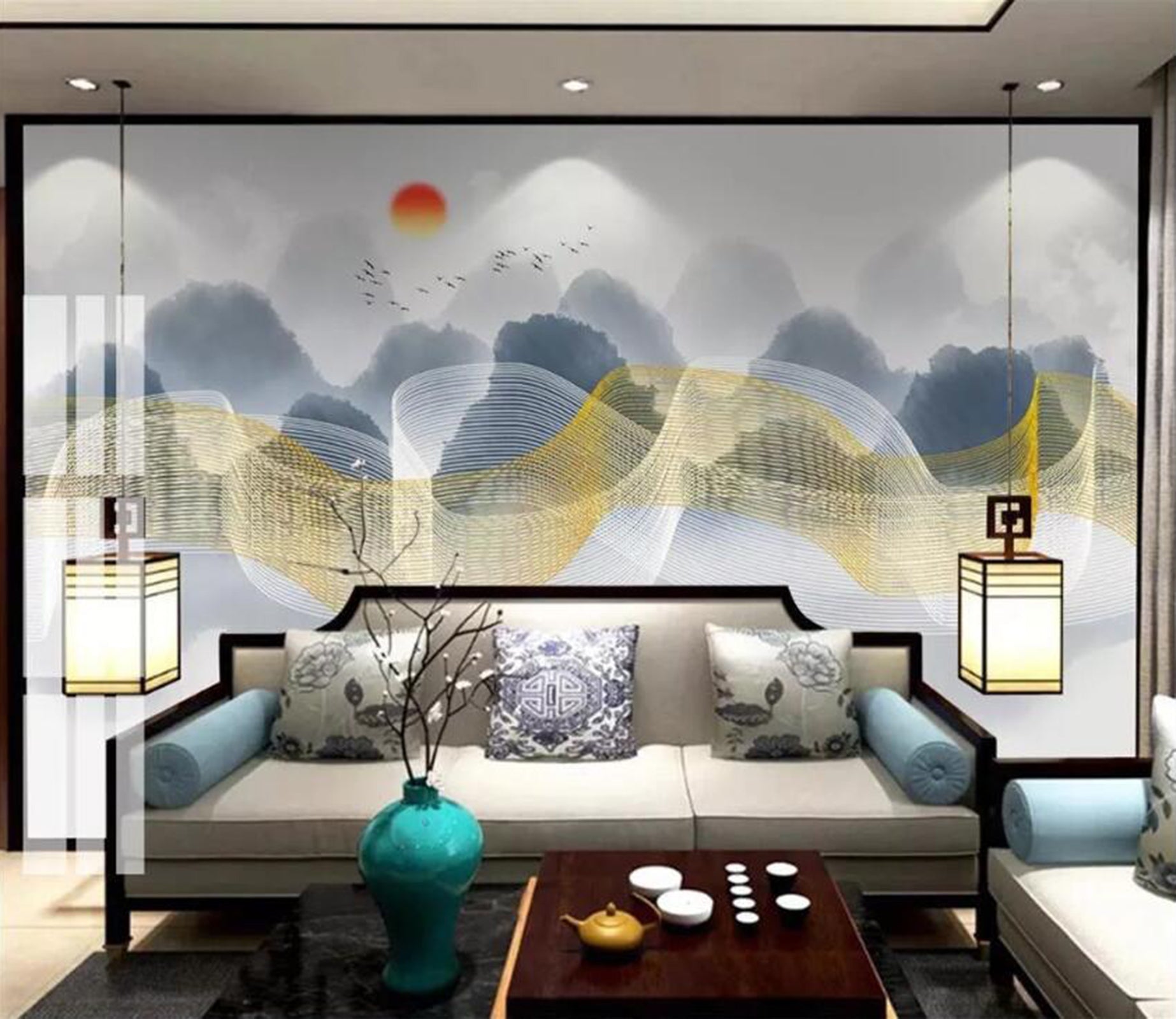 3D Color Wave WC83 Wall Murals Wallpaper AJ Wallpaper 2 