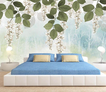 3D Green Leaf WC01 Wall Murals Wallpaper AJ Wallpaper 2 