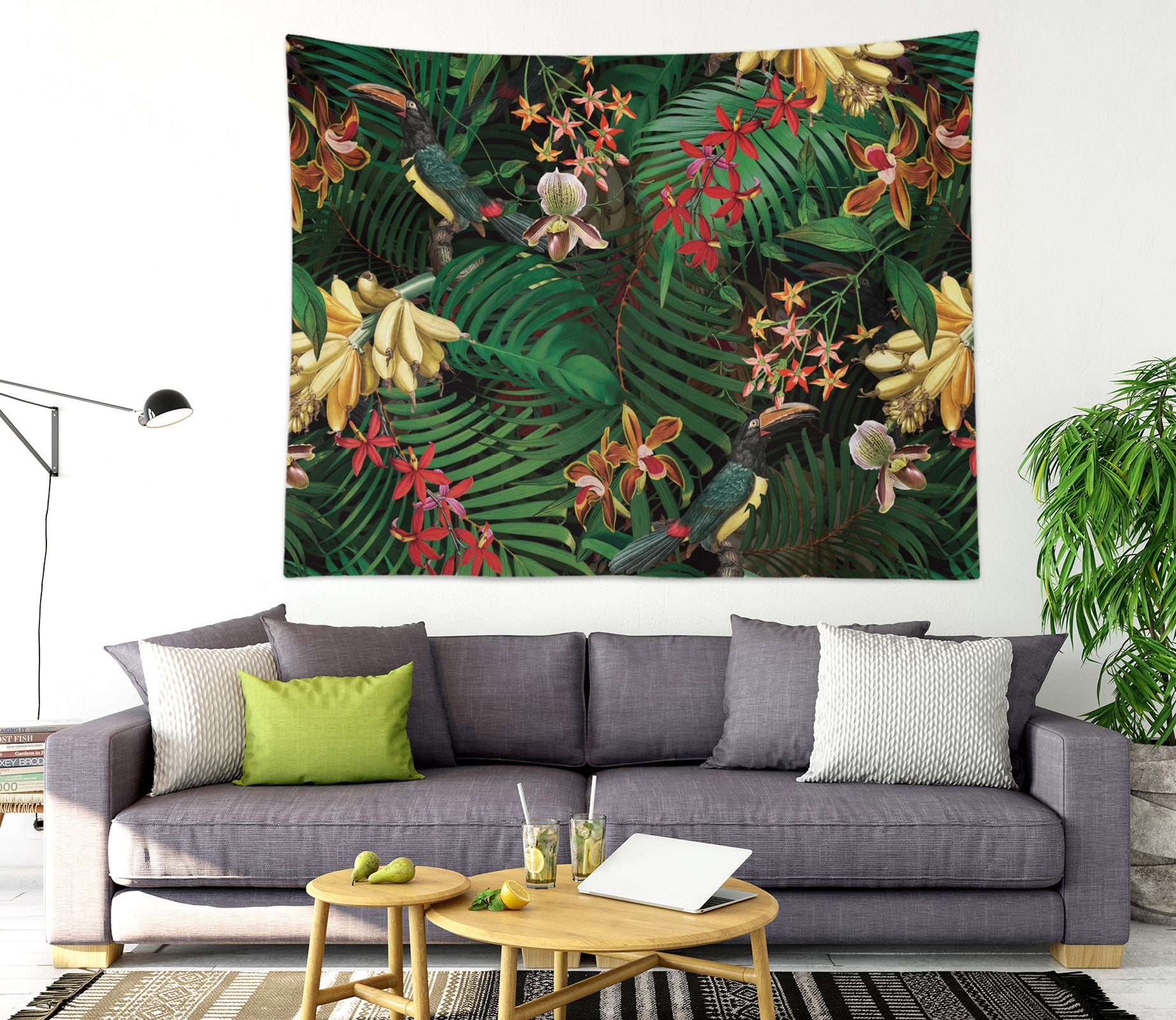 3D Banana Leaves 5339 Uta Naumann Tapestry Hanging Cloth Hang