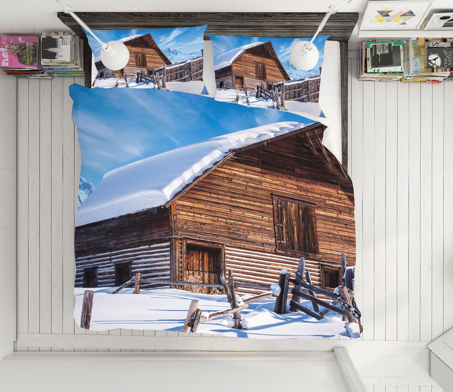 3D Snow Chalet 8578 Beth Sheridan Bedding Bed Pillowcases Quilt