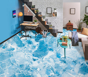 3D Fantasy Blue Ice Cubes 811 Floor Mural