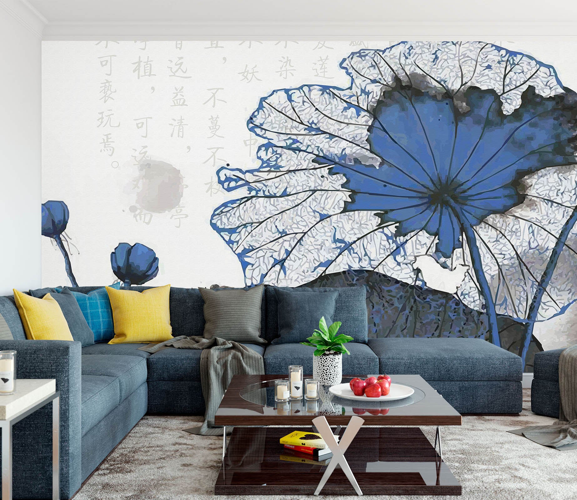 3D Sketch Lotus 1588 Wall Murals