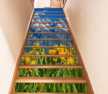 3D Snow Mountain Flower Bush 98226 Kathy Barefield Stair Risers