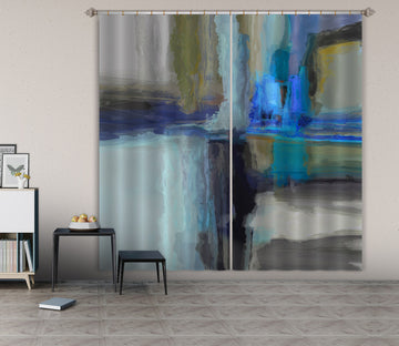 3D Blue Graffiti 047 Michael Tienhaara Curtain Curtains Drapes