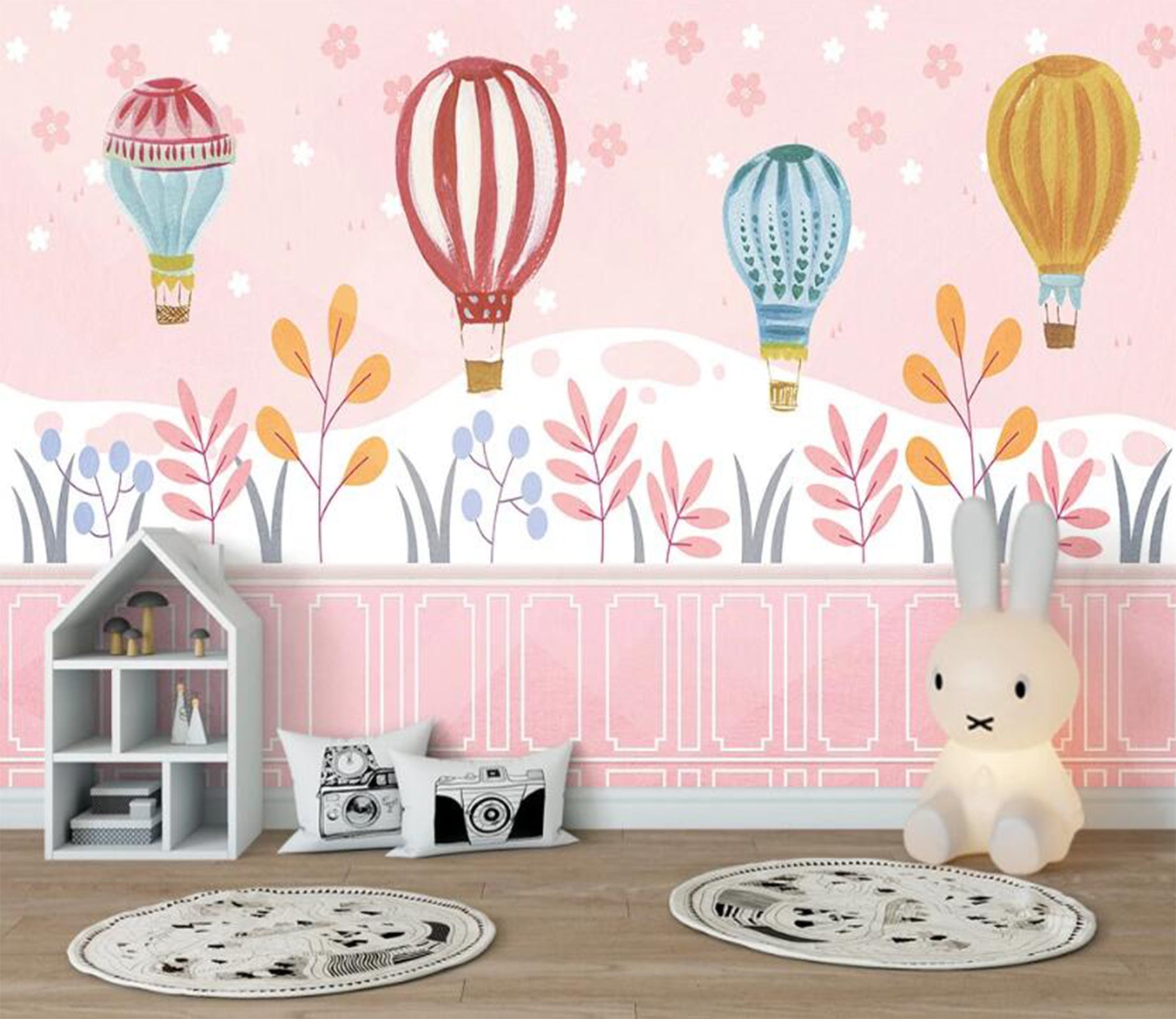 3D Cute And Funny Hot Air Balloon 2570 Wall Murals