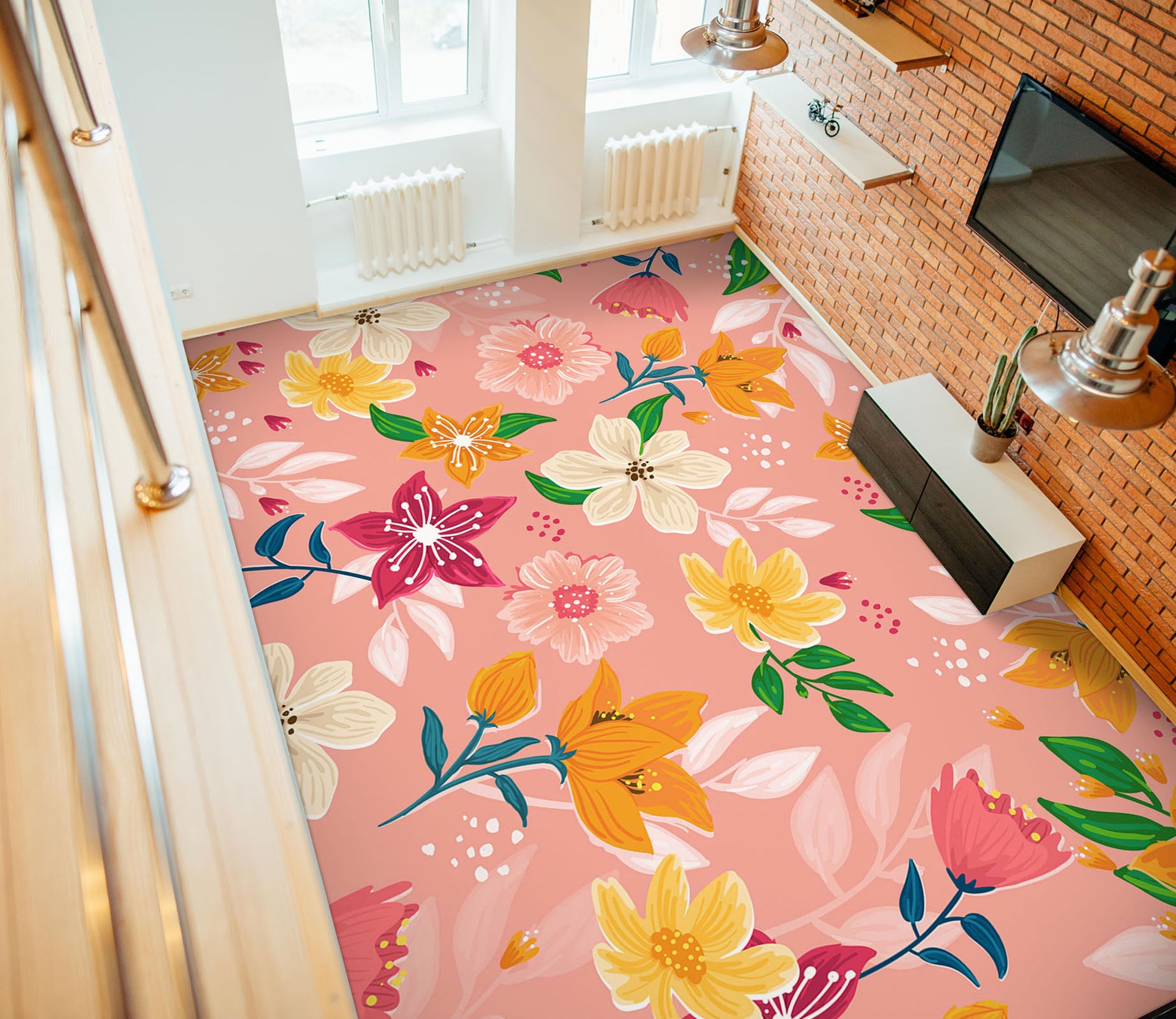 3D Pretty Flower Art 1273 Floor Mural  Wallpaper Murals Self-Adhesive Removable Print Epoxy