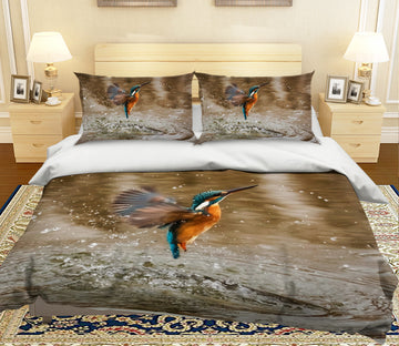 3D Kingfisher River 073 Bed Pillowcases Quilt