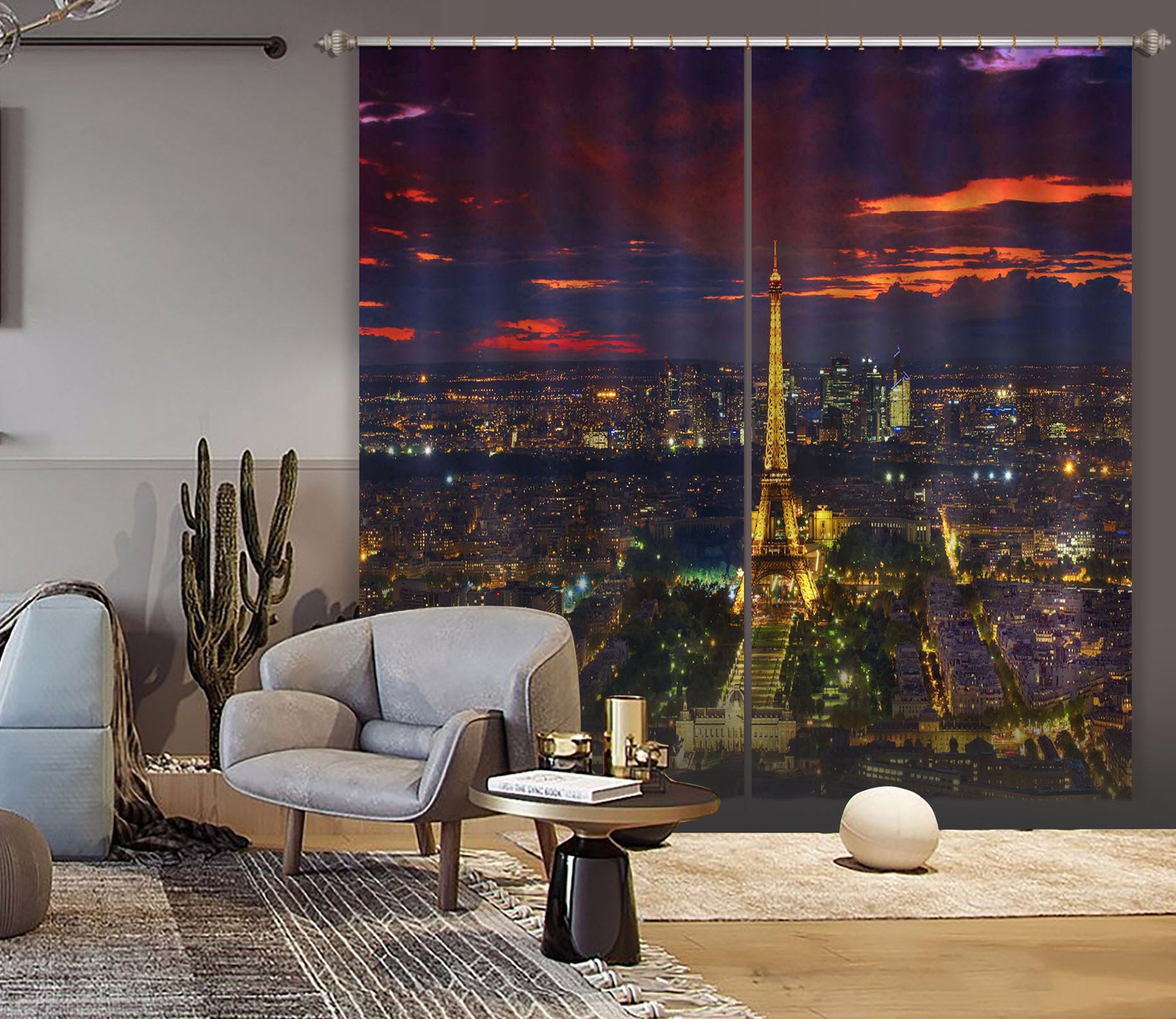 3D City Lights 071 Marco Carmassi Curtain Curtains Drapes